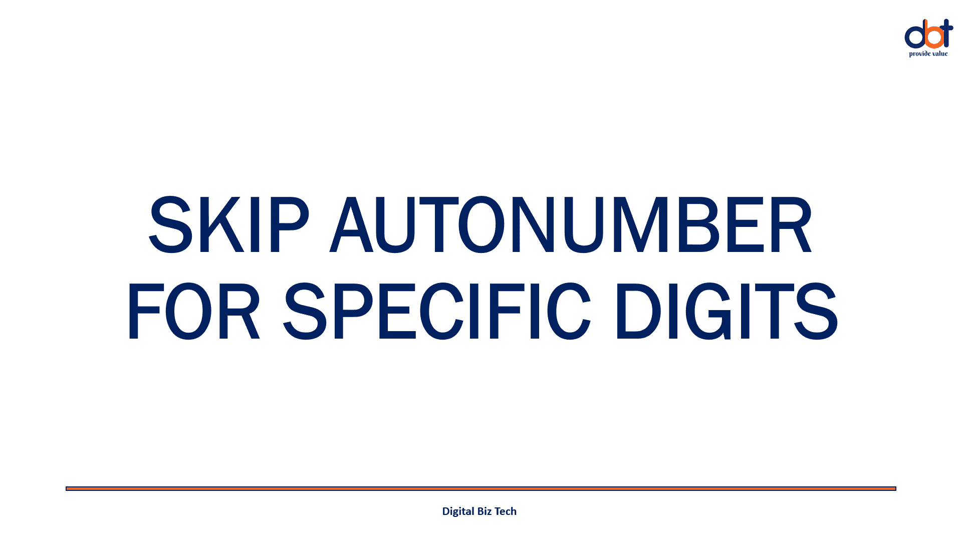 Skip Auto Number for specific values